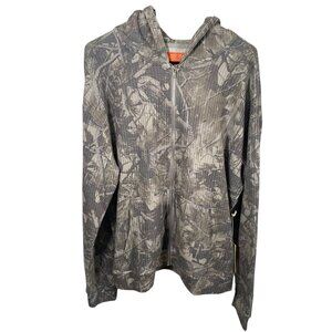 Negative Space Full Zip Camo Waffle Knit Hoodie Mens Large Sweashirt New NWT